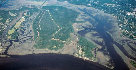 Second aerial photograph of Hermitage Island